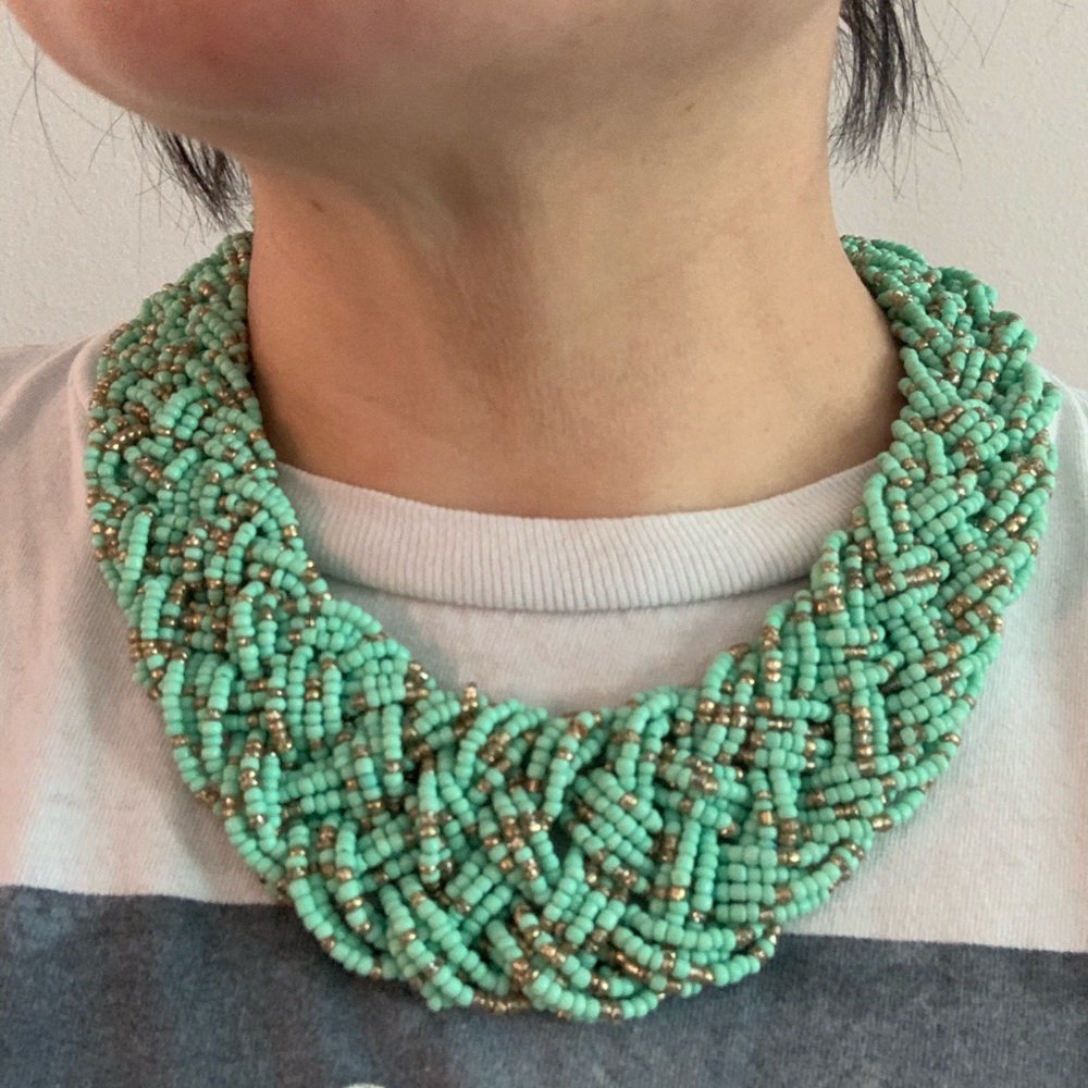 Elegant Boho Beaded Braided Necklace